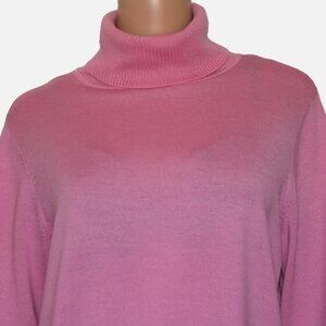 PENDLETON 100% Merino Wool Pink Lightweight Turtleneck Sweater Size XL